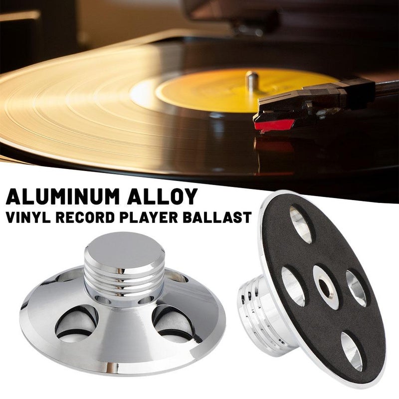 Record Player Disc Weight, Aluminum Alloy Turntable Stabilizer, 107g Vinyl Record Stabilizer for Anti-Vibration, Fits Standard 7" 12" LP (Silvery) - Image 2